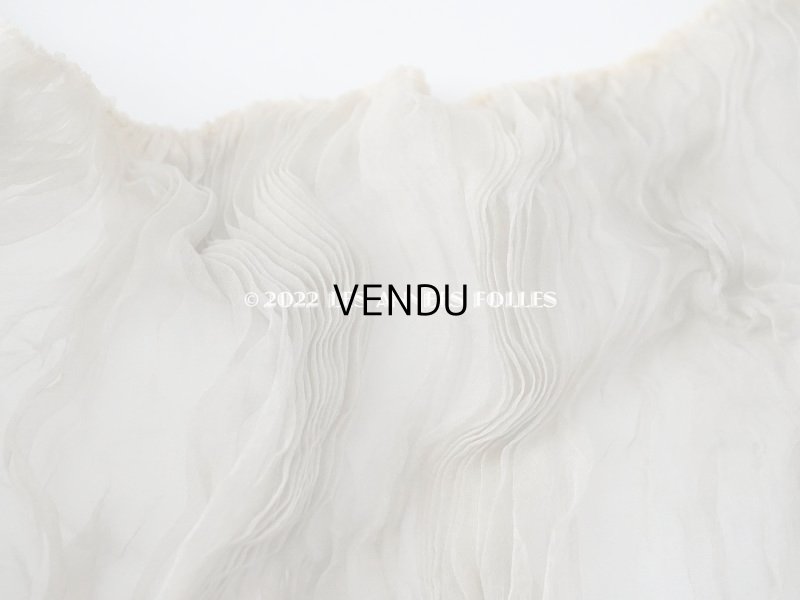 画像12: 1900年頃　アンティーク ウェディングドレスの装飾　シルクシフォンのプリーツ