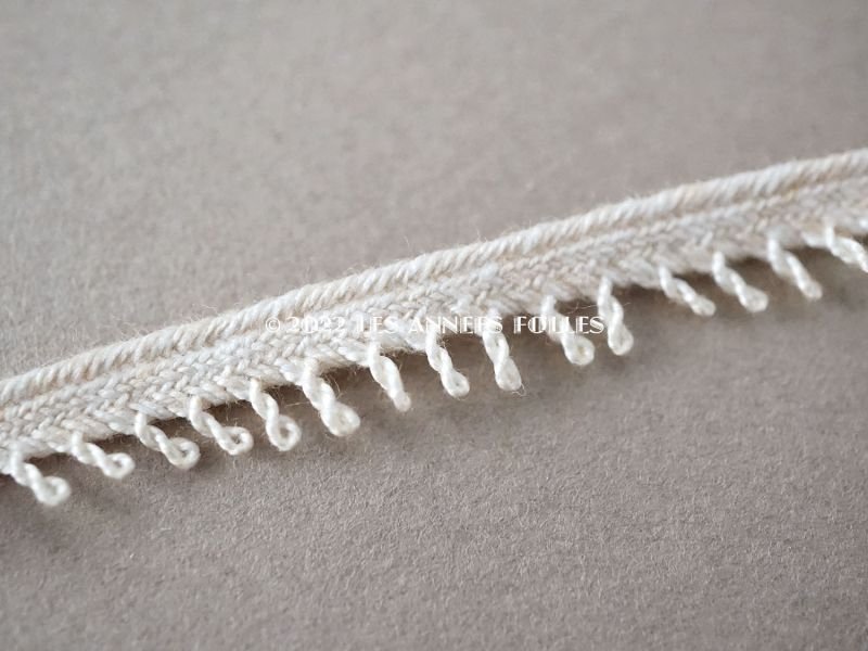 画像4: 1900年代 アンティーク 極細 トリム 生成り 7mm