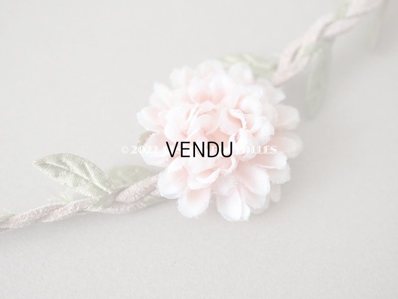 画像5: アンティーク ピンクの薔薇の布花のティアラ 花冠　