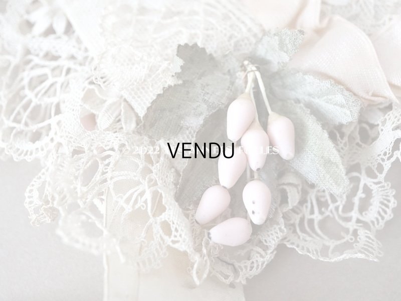 画像3: アンティーク ベビー用　ボネ　手編みのレース＆ベビーピンクのシルクリボン