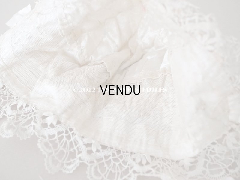 画像11: アンティーク ベビー用　ボネ　手編みのレース＆ベビーピンクのシルクリボン