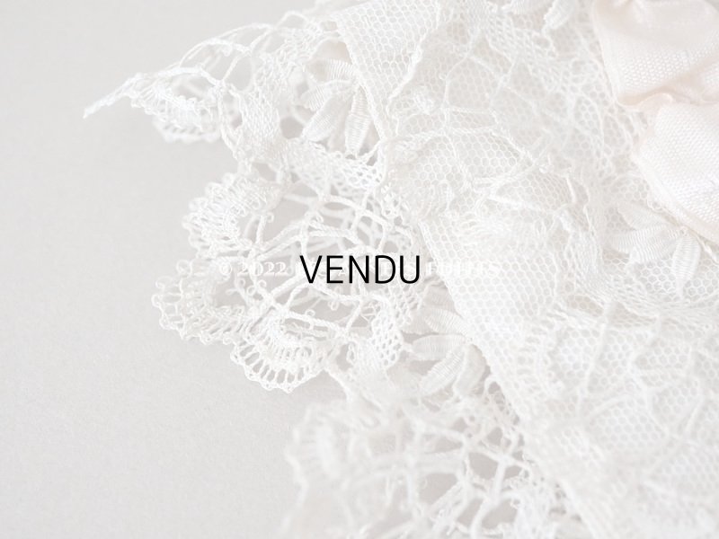 画像4: アンティーク ベビー用　ボネ　手編みのレース＆ベビーピンクのシルクリボン