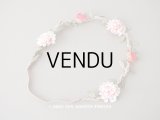 アンティーク ピンクの薔薇の布花のティアラ 花冠　
