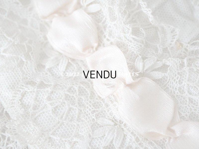 画像5: アンティーク ベビー用　ボネ　手編みのレース＆ベビーピンクのシルクリボン