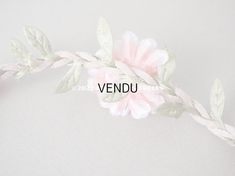 画像8: アンティーク ピンクの薔薇の布花のティアラ 花冠　