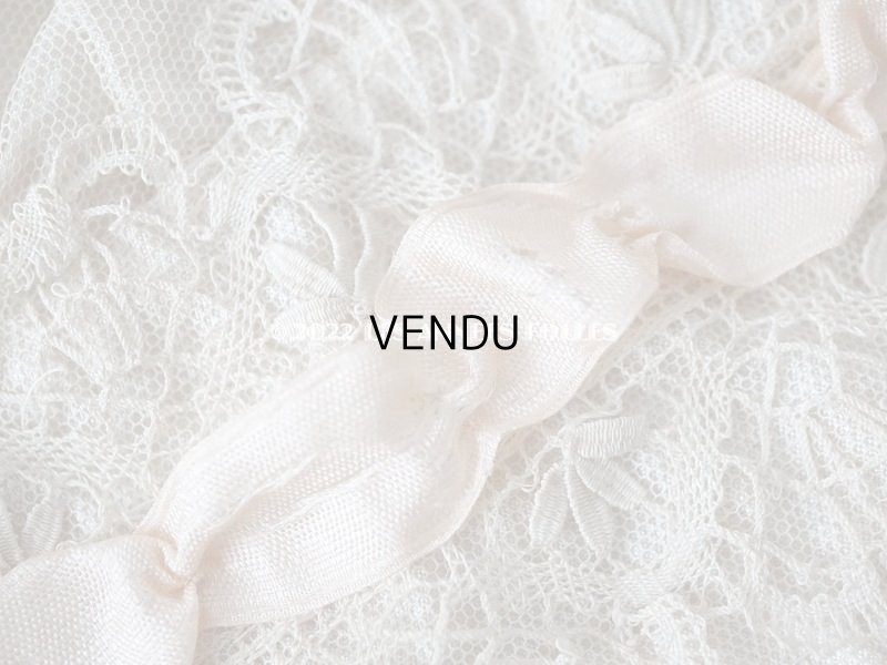 画像8: アンティーク ベビー用　ボネ　手編みのレース＆ベビーピンクのシルクリボン