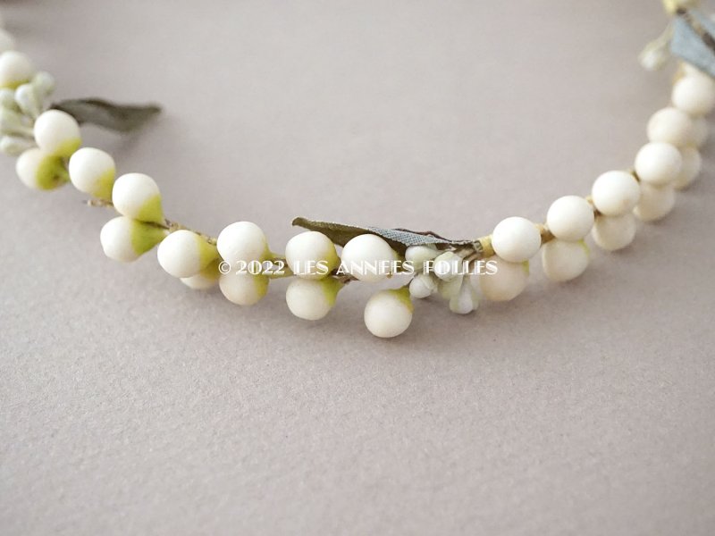 画像9: アンティーク ワックスフラワーのティアラ & ブーケ & ピアスのセット ウェディング 結婚式