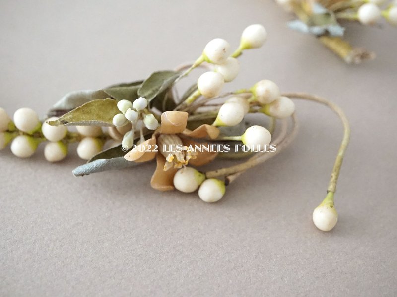 画像11: アンティーク ワックスフラワーのティアラ & ブーケ & ピアスのセット ウェディング 結婚式