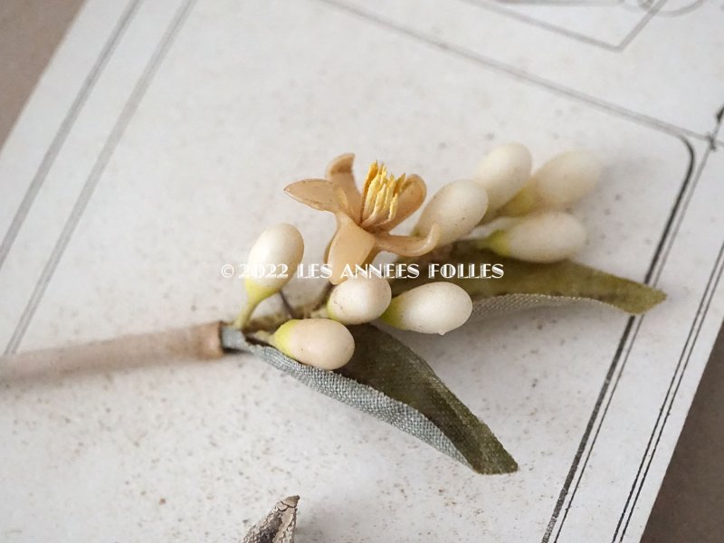 画像5: アンティーク ワックスフラワーのティアラ & ブーケ & ピアスのセット ウェディング 結婚式