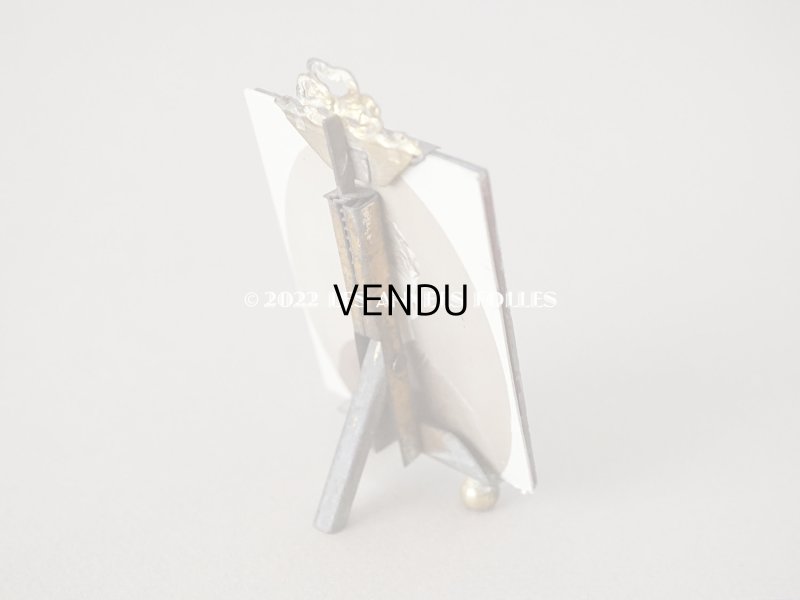 画像6: アンティーク とても小さなフォトフレーム  リボンモチーフ付き 赤&黒のマーブル