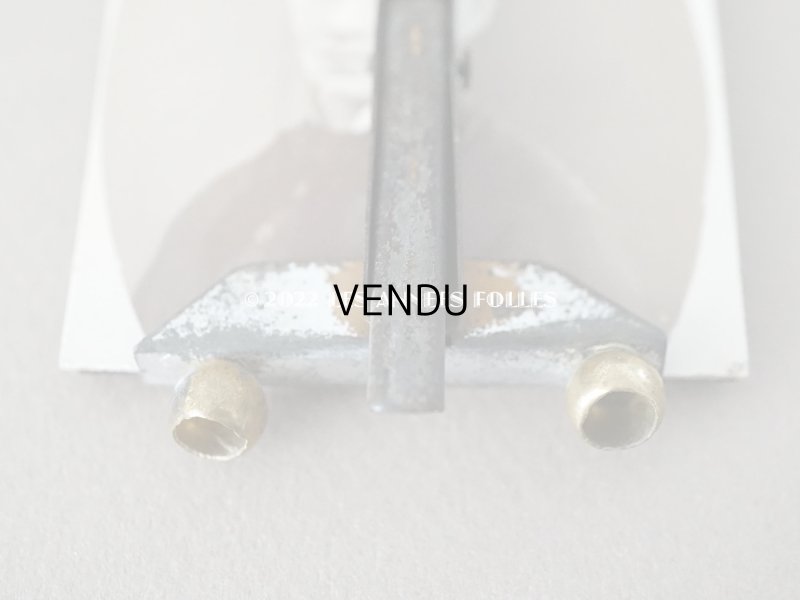 画像8: アンティーク とても小さなフォトフレーム  リボンモチーフ付き 赤&黒のマーブル