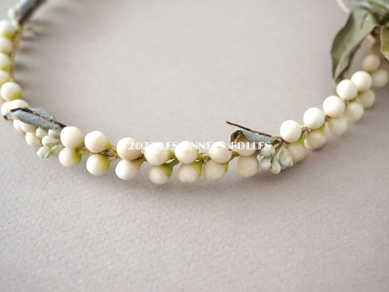 画像10: アンティーク ワックスフラワーのティアラ & ブーケ & ピアスのセット ウェディング 結婚式