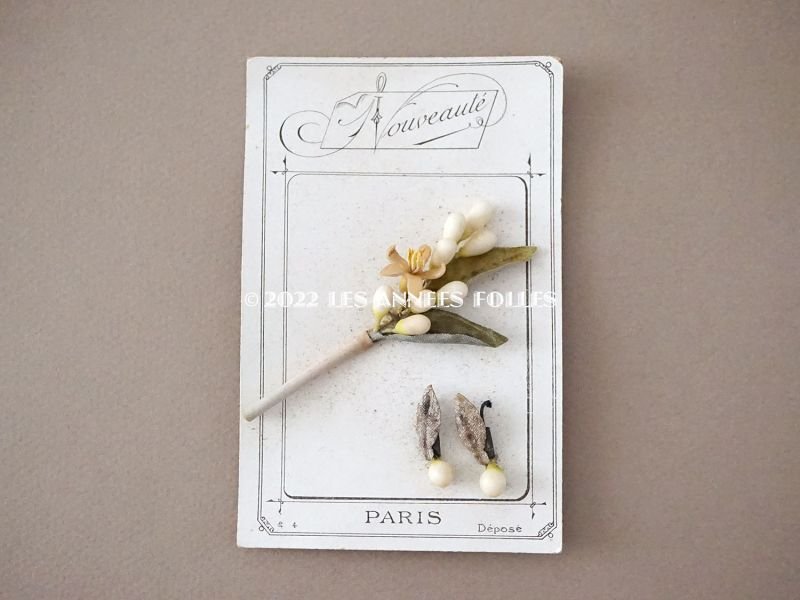 画像4: アンティーク ワックスフラワーのティアラ & ブーケ & ピアスのセット ウェディング 結婚式