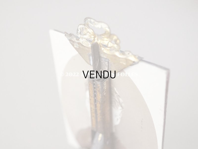 画像10: アンティーク とても小さなフォトフレーム  リボンモチーフ付き 赤&黒のマーブル