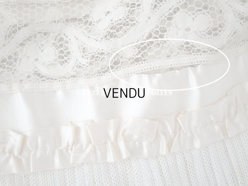 画像8: 1900年頃 アンティーク  ドレスの裾 パウダーピンクのシルクサテン＆プリーツレース 