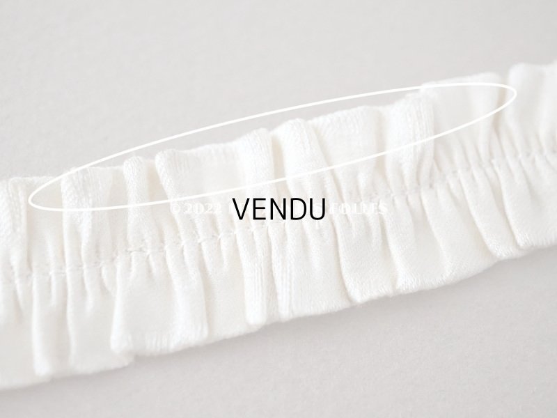 画像7: アンティーク ギャザー入りリボン クリーム色  2.7m 幅2.1cm