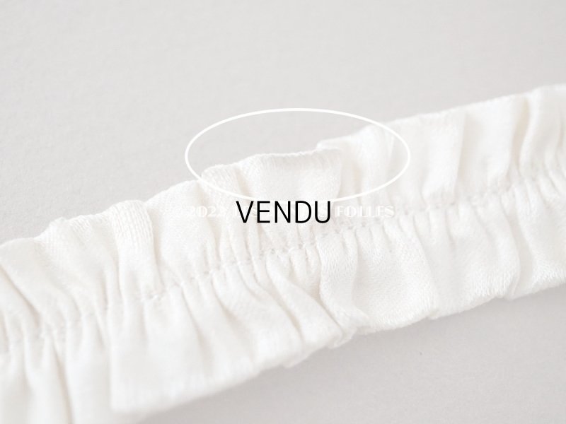 画像6: アンティーク ギャザー入りリボン クリーム色  2.7m 幅2.1cm