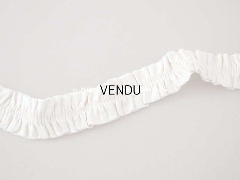 画像4: アンティーク ギャザー入りリボン クリーム色  2.7m 幅2.1cm