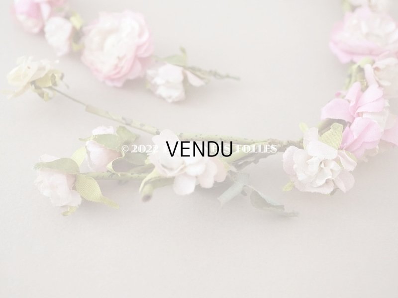 画像8: アンティーク ピンクの薔薇の布花のティアラ 花冠