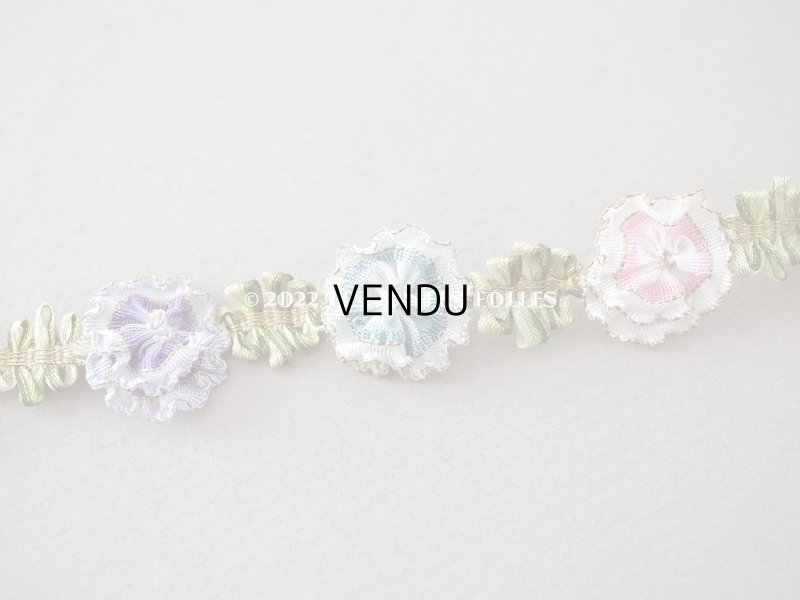 画像6: アンティーク 大きな6色の薔薇のロココトリム  52cm