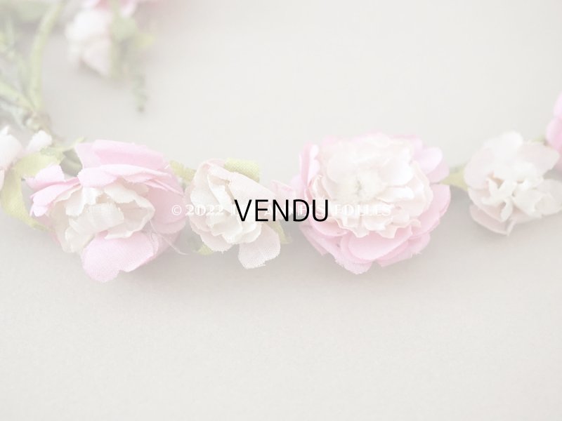 画像7: アンティーク ピンクの薔薇の布花のティアラ 花冠