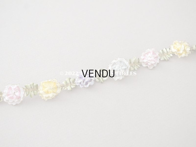 画像7: アンティーク 大きな6色の薔薇のロココトリム  52cm