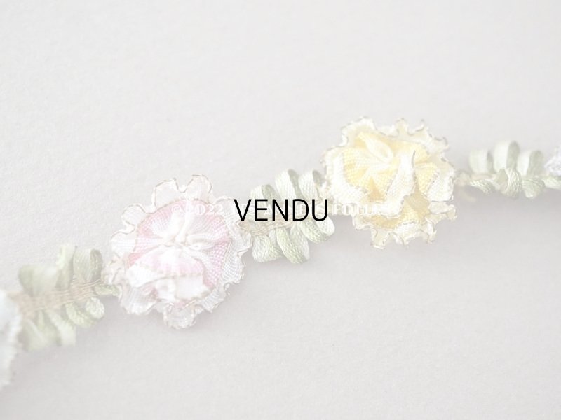 画像4: アンティーク 大きな6色の薔薇のロココトリム  52cm