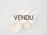アンティーク ベルベットの布花 ベージュ＆キャメル