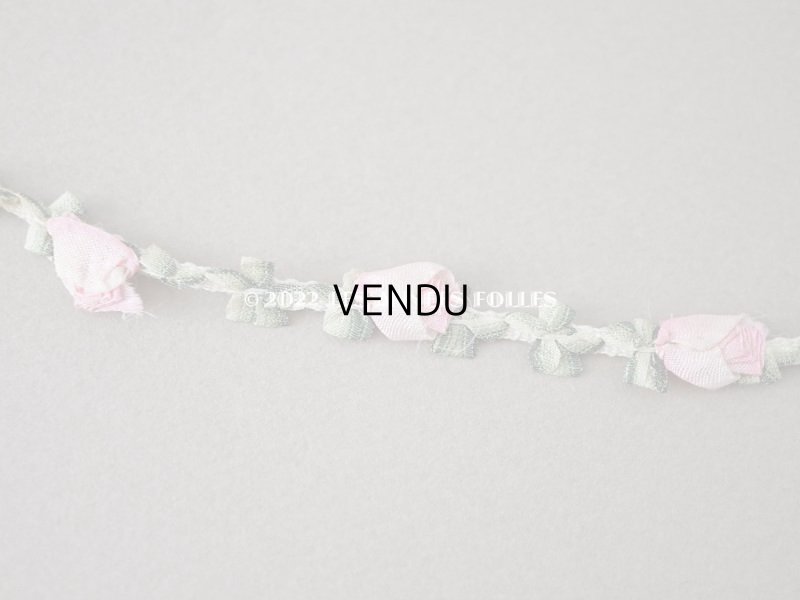 画像4: アンティーク シルク製 大きな薔薇のロココトリム ベビーピンク　31cm