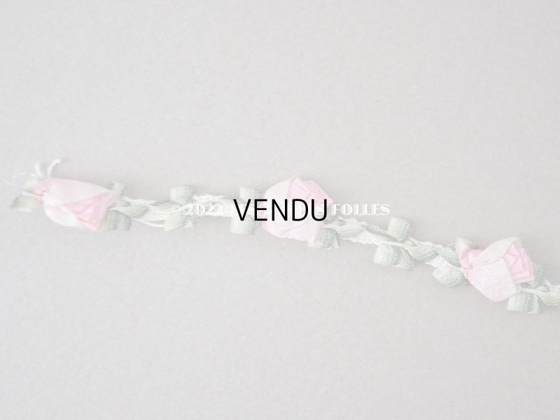 画像3: アンティーク シルク製 大きな薔薇のロココトリム ベビーピンク　31cm