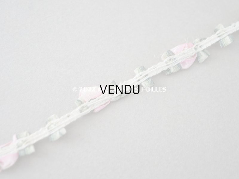 画像7: アンティーク シルク製 大きな薔薇のロココトリム ベビーピンク　31cm