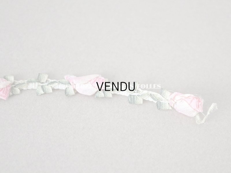 画像6: アンティーク シルク製 大きな薔薇のロココトリム ベビーピンク　31cm