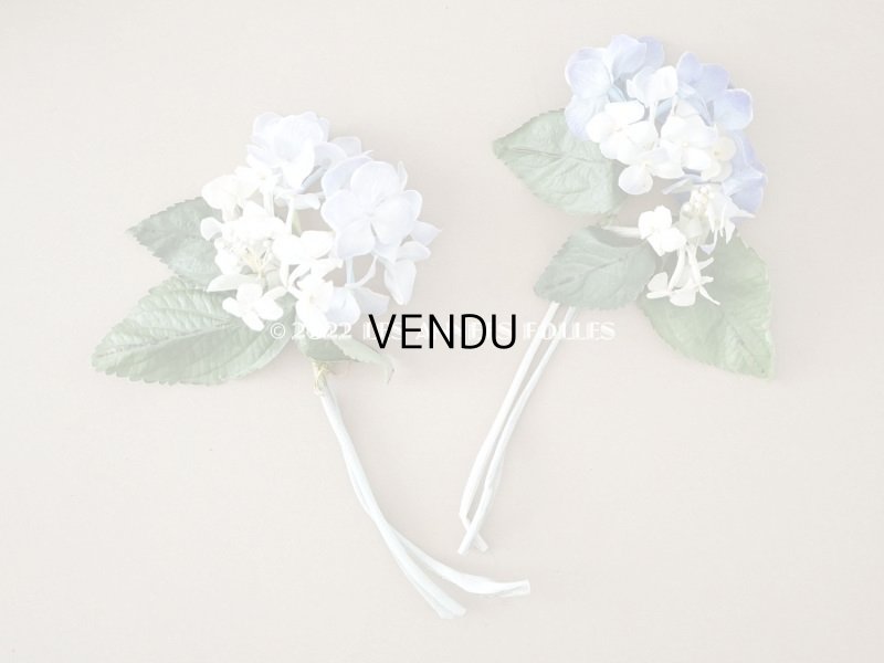 画像7: アンティーク 紫陽花の布花 ごく淡い青紫