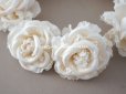 画像5: アンティーク シルクサテン 薔薇の布花のティアラ 花冠  エクリュ＆オフホワイト