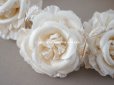 画像11: アンティーク シルクサテン 薔薇の布花のティアラ 花冠  エクリュ＆オフホワイト