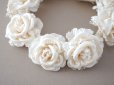 画像12: アンティーク シルクサテン 薔薇の布花のティアラ 花冠  エクリュ＆オフホワイト