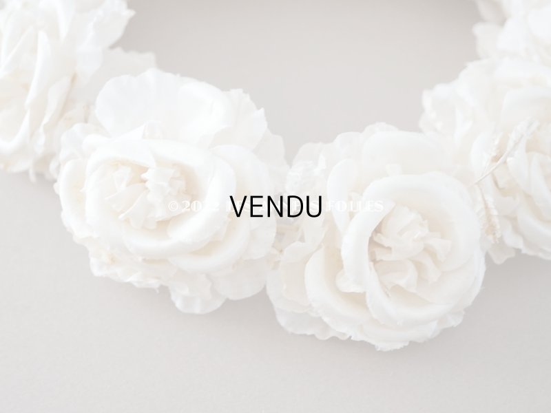 画像6: アンティーク シルクサテン 薔薇の布花のティアラ 花冠  エクリュ&オフホワイト
