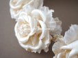 画像10: アンティーク シルクサテン 薔薇の布花のティアラ 花冠  エクリュ＆オフホワイト