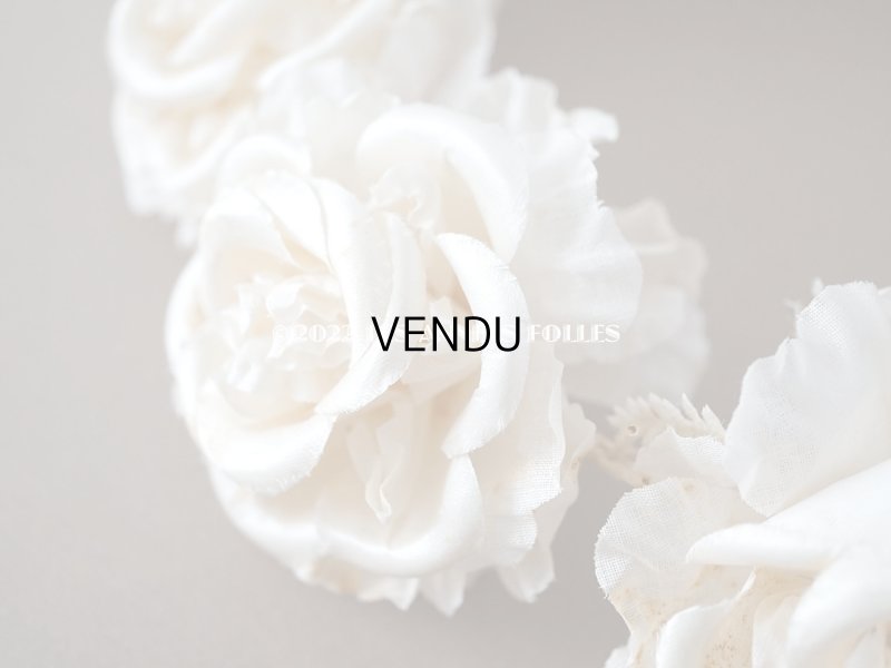 画像10: アンティーク シルクサテン 薔薇の布花のティアラ 花冠  エクリュ&オフホワイト