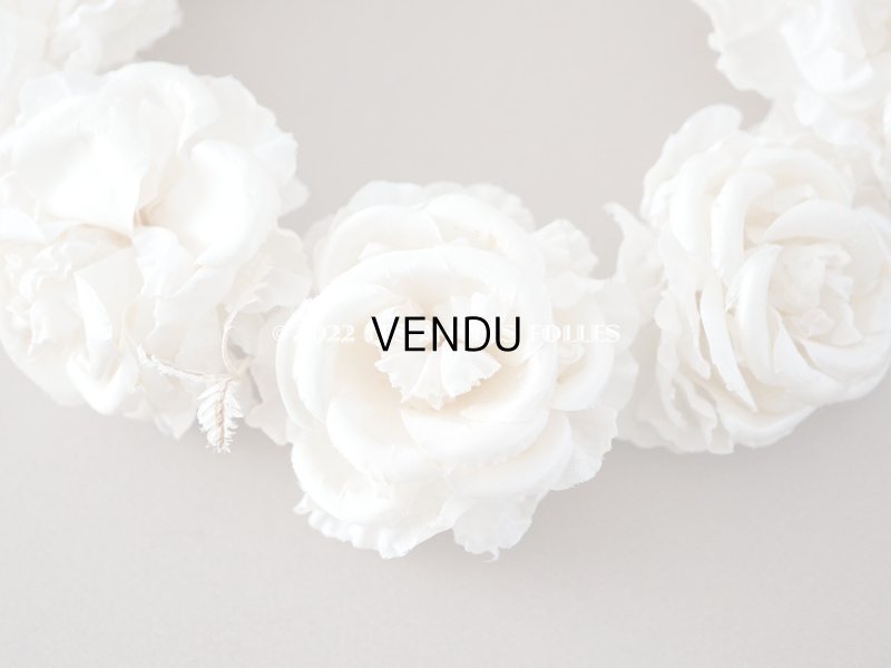 画像9: アンティーク シルクサテン 薔薇の布花のティアラ 花冠  エクリュ&オフホワイト