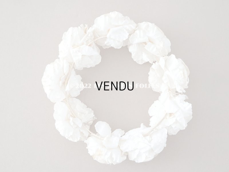 画像4: アンティーク シルクサテン 薔薇の布花のティアラ 花冠  エクリュ&オフホワイト