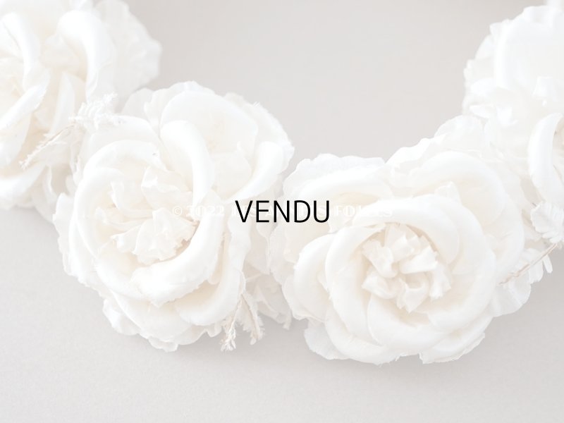 画像7: アンティーク シルクサテン 薔薇の布花のティアラ 花冠  エクリュ&オフホワイト