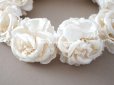 画像8: アンティーク シルクサテン 薔薇の布花のティアラ 花冠  エクリュ＆オフホワイト
