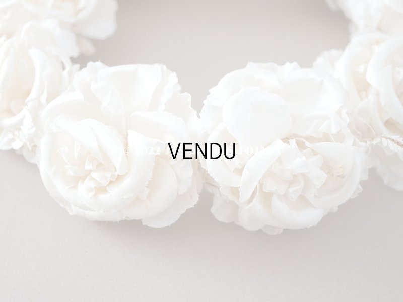画像8: アンティーク シルクサテン 薔薇の布花のティアラ 花冠  エクリュ&オフホワイト