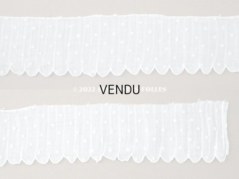 画像6: アンティーク  スカラップレース ドット手刺繍 オフホワイト 0.6m