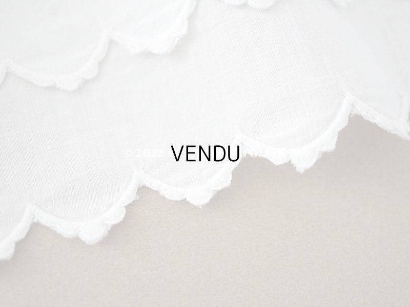 画像3: アンティーク スカラップ 2段　レース 手刺繍 ホワイト　1m