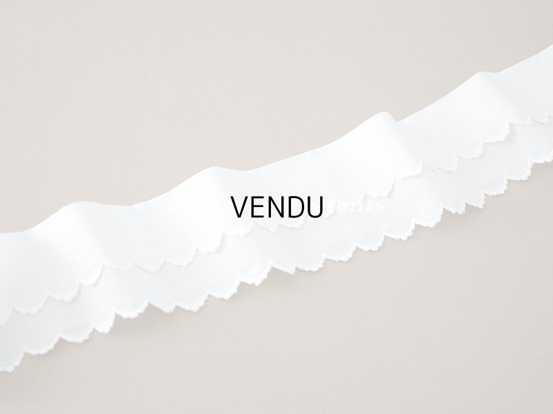 画像6: アンティーク スカラップ 2段　レース 手刺繍 ホワイト　1m