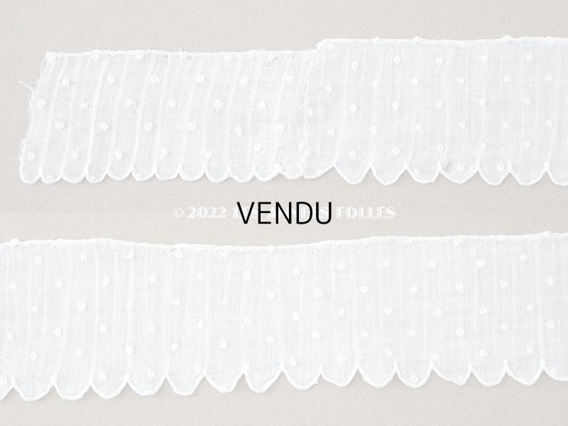 画像5: アンティーク  スカラップレース ドット手刺繍 オフホワイト 0.6m