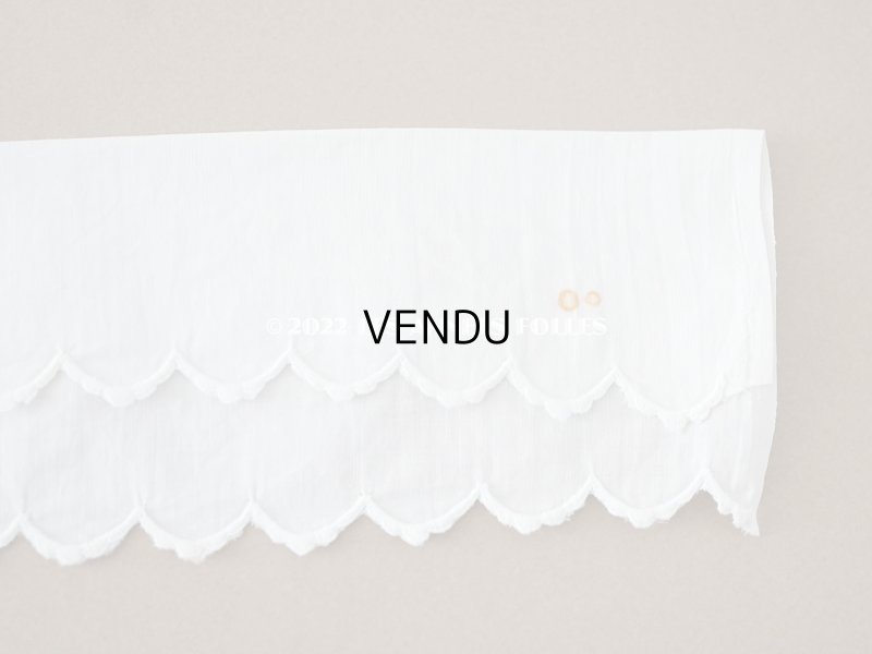 画像7: アンティーク スカラップ 2段　レース 手刺繍 ホワイト　1m