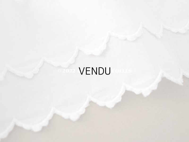 画像4: アンティーク スカラップ 2段　レース 手刺繍 ホワイト　1m